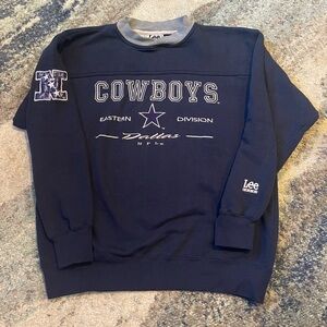 VINTAGE Dallas Cowboys Sweatshirt Medium Blue 90s Y2K NFL